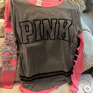 Vintage pink bling long slv